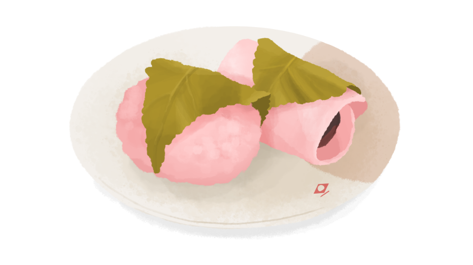 さくら餅のイラスト(和菓子の魅力)